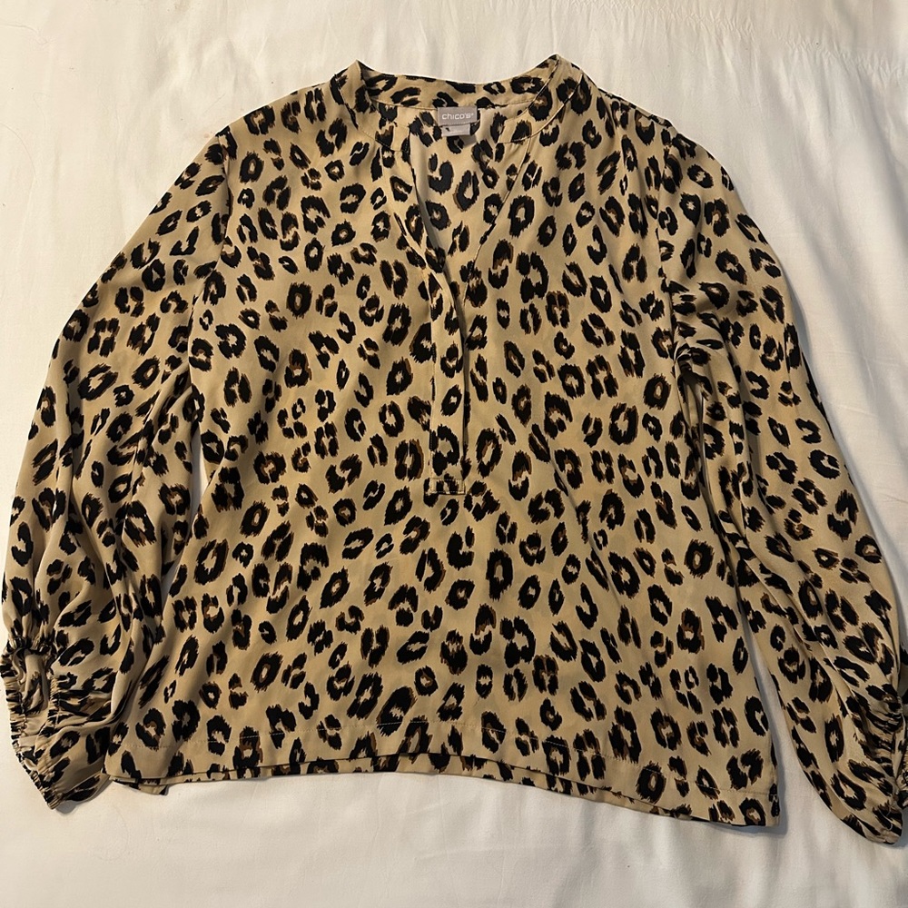 Leopard print dress shirt from Chicos